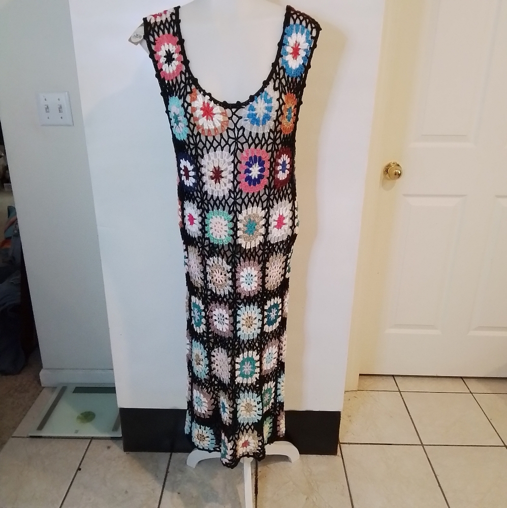 Magnolia Granny Square Crochet Dress NWT